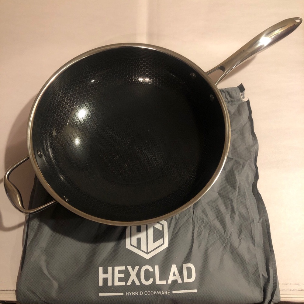 HexClad 12-Inch Wok Hybrid Nonstick Cookware Stay Cool Handle